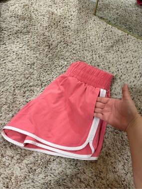 90 Degree By Reflex Pink Athletic Shorts with White Trim